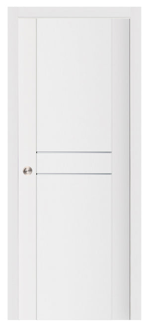 Nova Stile 003 Soft White Laminated Modern Pocket Door - Doors and Beyond