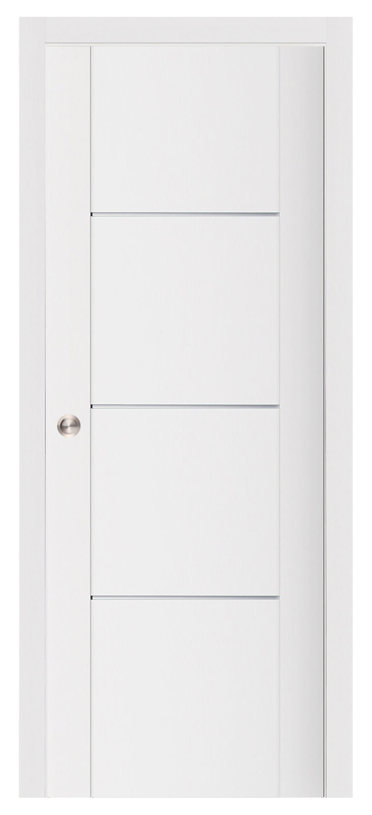 Nova Stile 006 Soft White Laminated Modern Pocket Door - Doors and Beyond