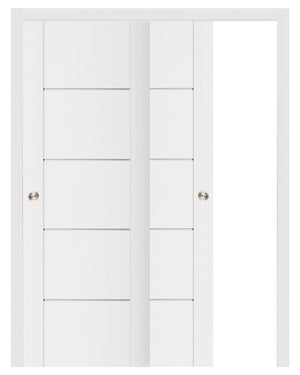 Nova Stile 007 Soft White Laminated Modern Bypass Door - Doors and Beyond