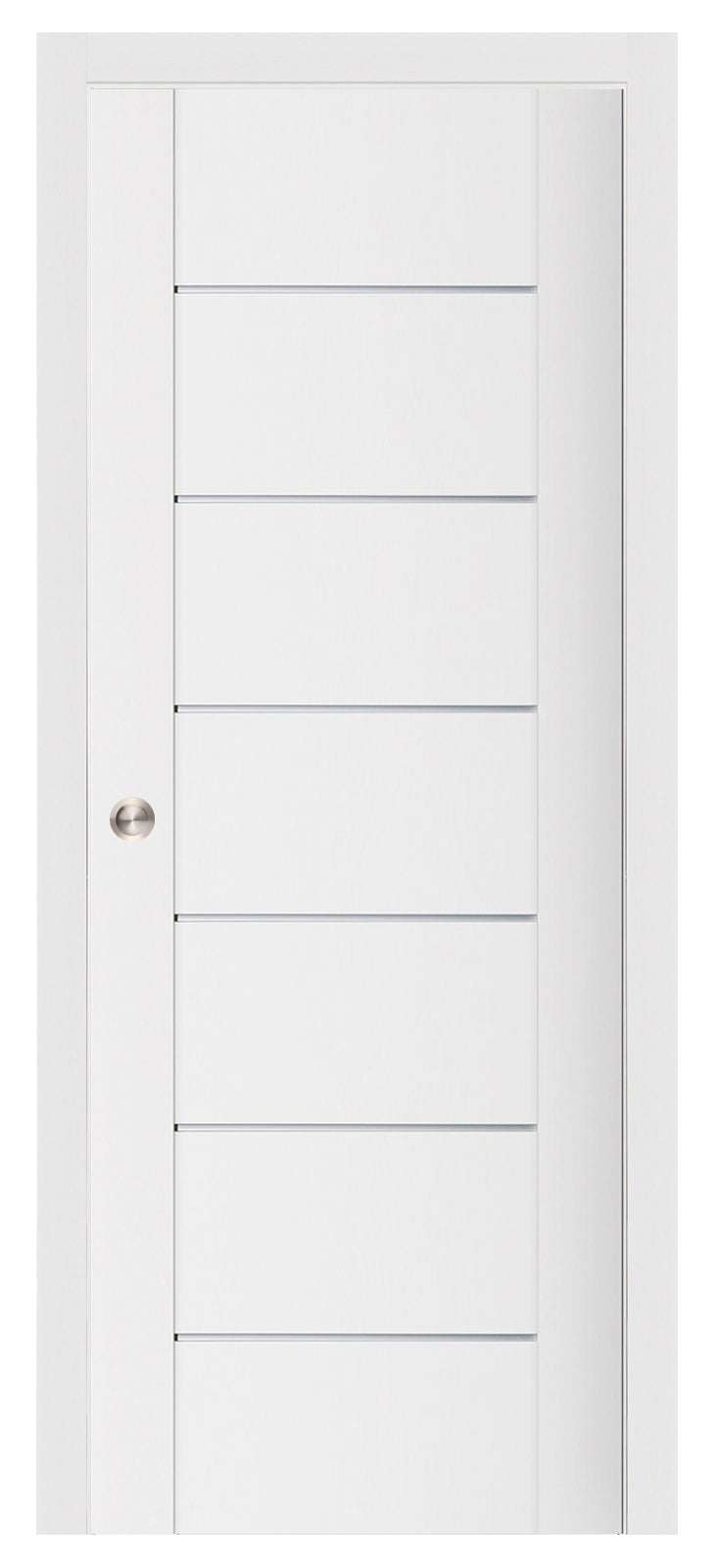 Nova Stile 009 Soft White Laminated Modern Pocket Door - Doors and Beyond