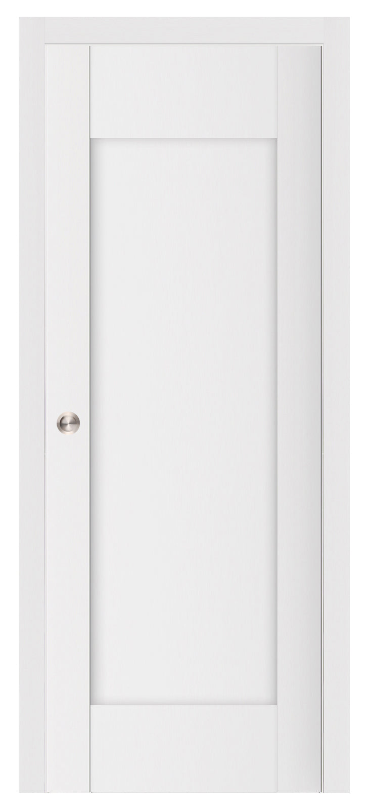 Nova Stile 012 Soft White Laminated Modern Pocket Door - Doors and Beyond