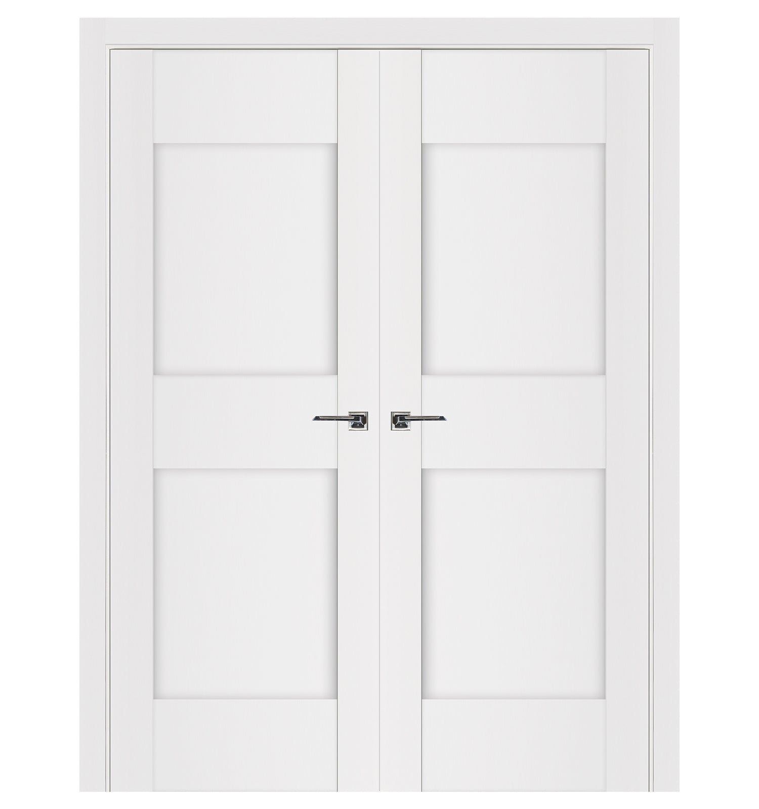 Nova Stile 013 Soft White Laminated Modern Double Pre-Hung Door