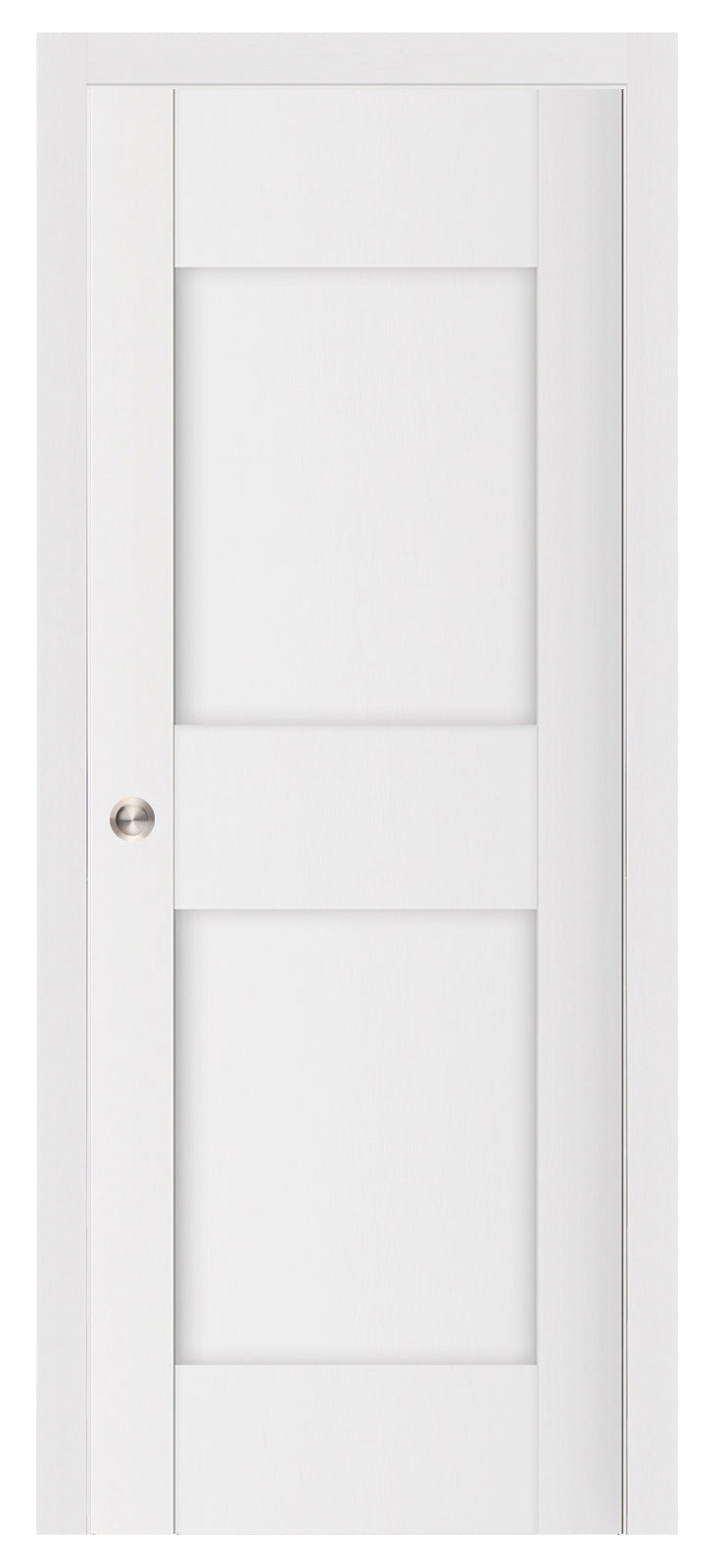 Nova Stile 013 Soft White Laminated Modern Pocket Door - Doors and Beyond