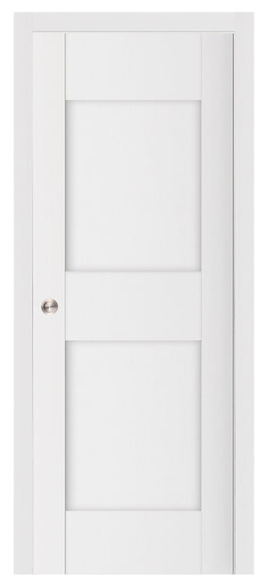 Nova Stile 013 Soft White Laminated Modern Pocket Door - Doors and Beyond