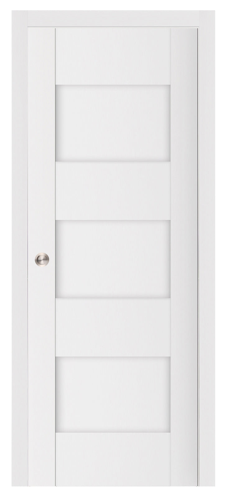 Nova Stile 015 Soft White Laminated Modern Pocket Door - Doors and Beyond