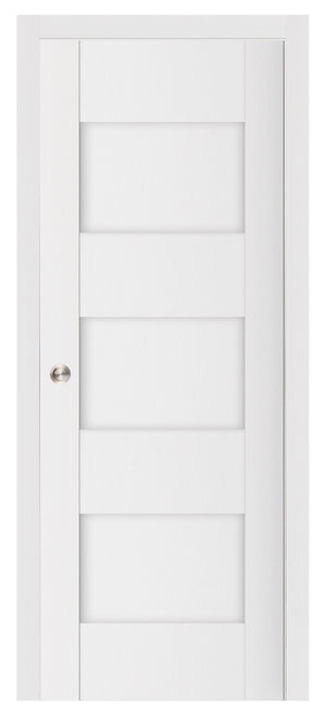 Nova Stile 015 Soft White Laminated Modern Pocket Door - Doors and Beyond