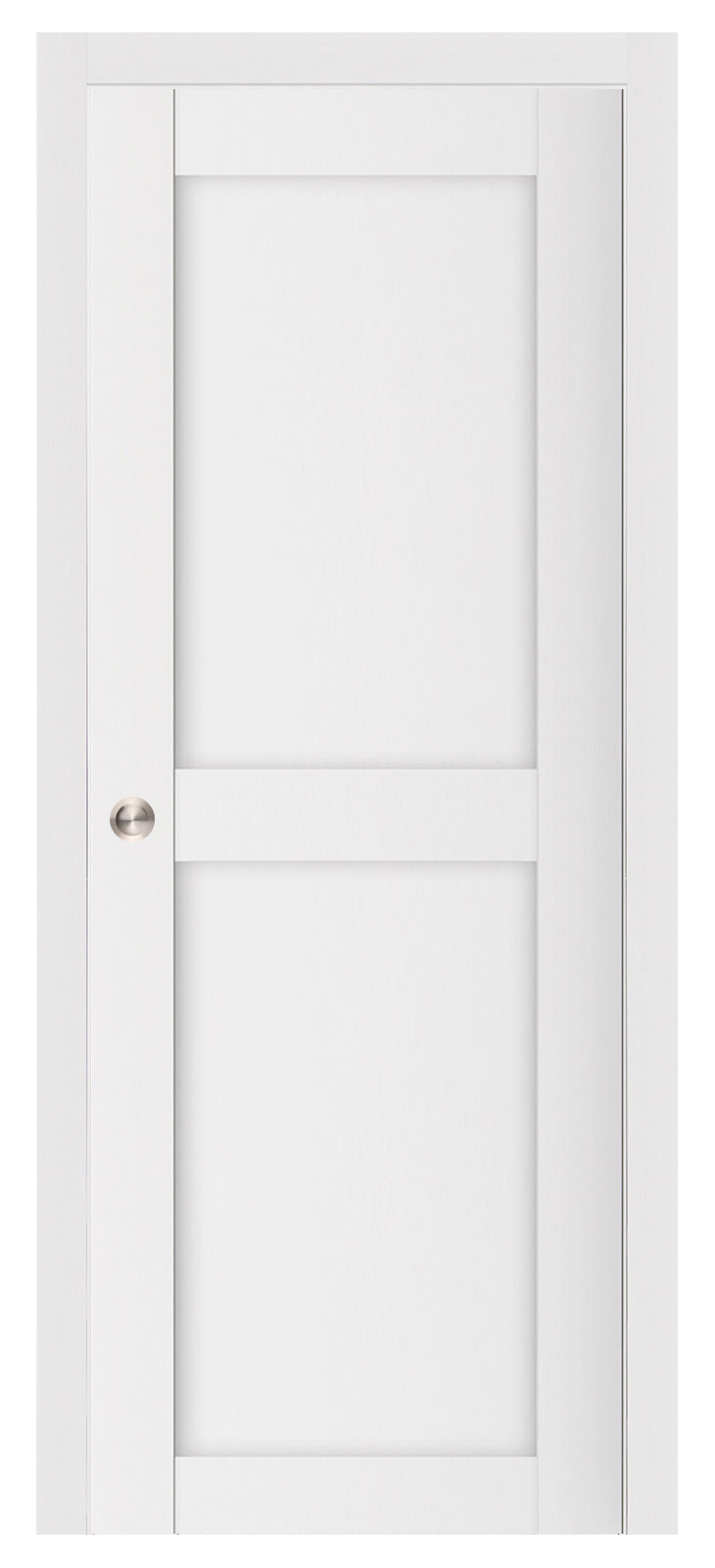 Nova Stile 020 Soft White Laminated Modern Pocket Door - Doors and Beyond
