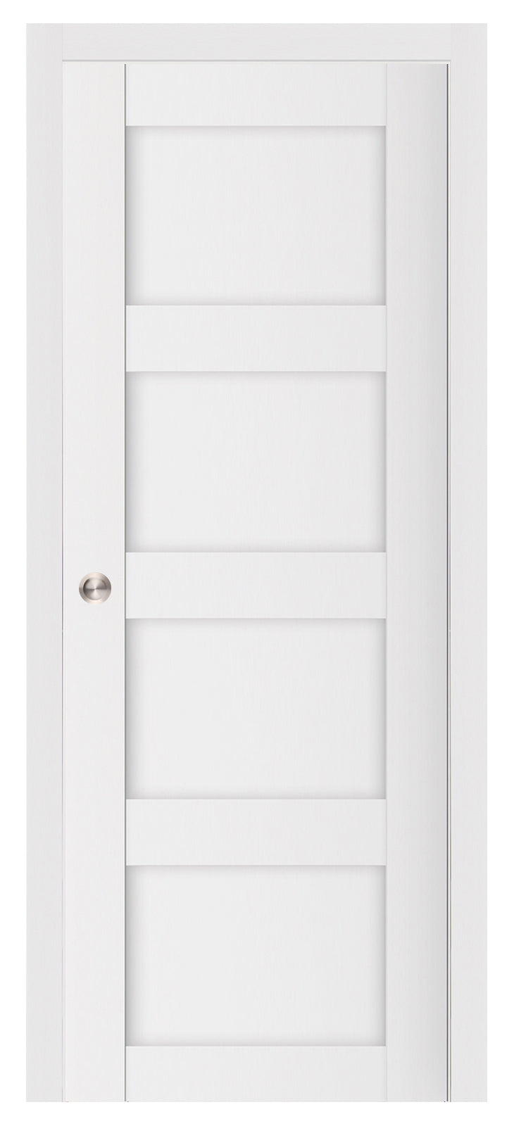 Nova Stile 021 Soft White Laminated Modern Pocket Door - Doors and Beyond