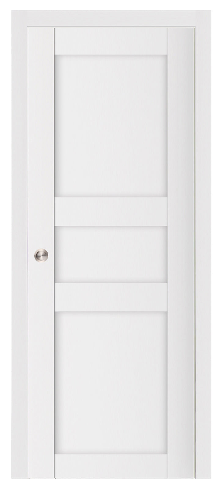 Nova Stile 029 Soft White Laminated Modern Pocket Door - Doors and Beyond