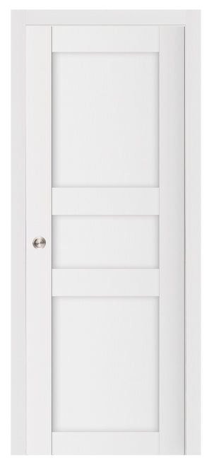 Nova Stile 029 Soft White Laminated Modern Pocket Door - Doors and Beyond