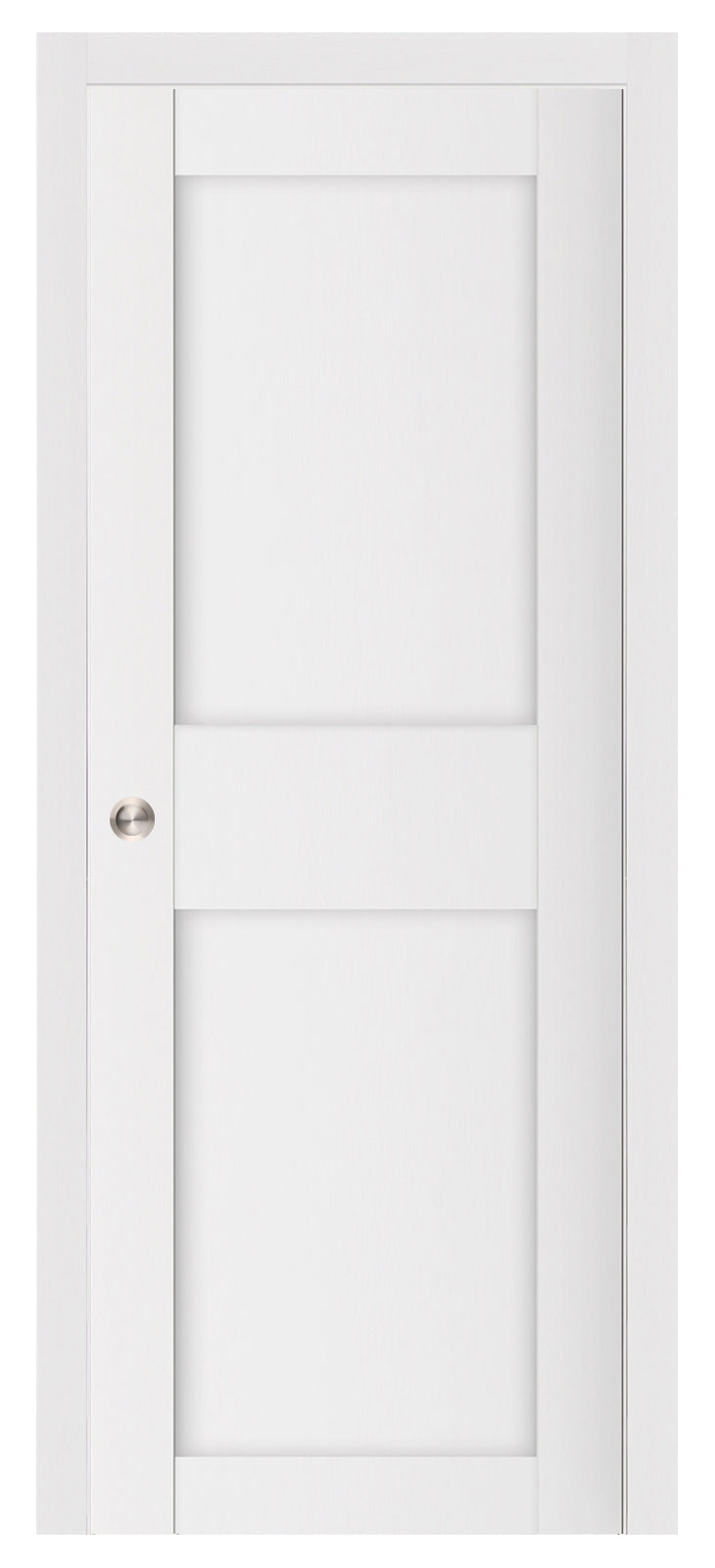 Nova Stile 043 Soft White Laminated Modern Pocket Door - Doors and Beyond