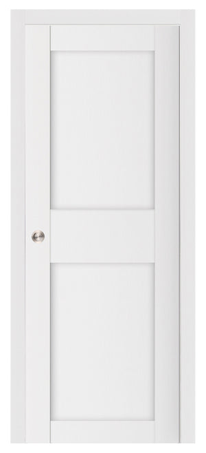 Nova Stile 043 Soft White Laminated Modern Pocket Door - Doors and Beyond
