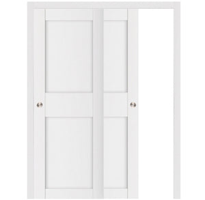 Nova Stile 043 Soft White Laminated Modern Bypass Door - Doors and Beyond