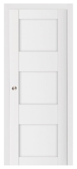 Nova Stile 044 Soft White Laminated Modern Pocket Door - Doors and Beyond