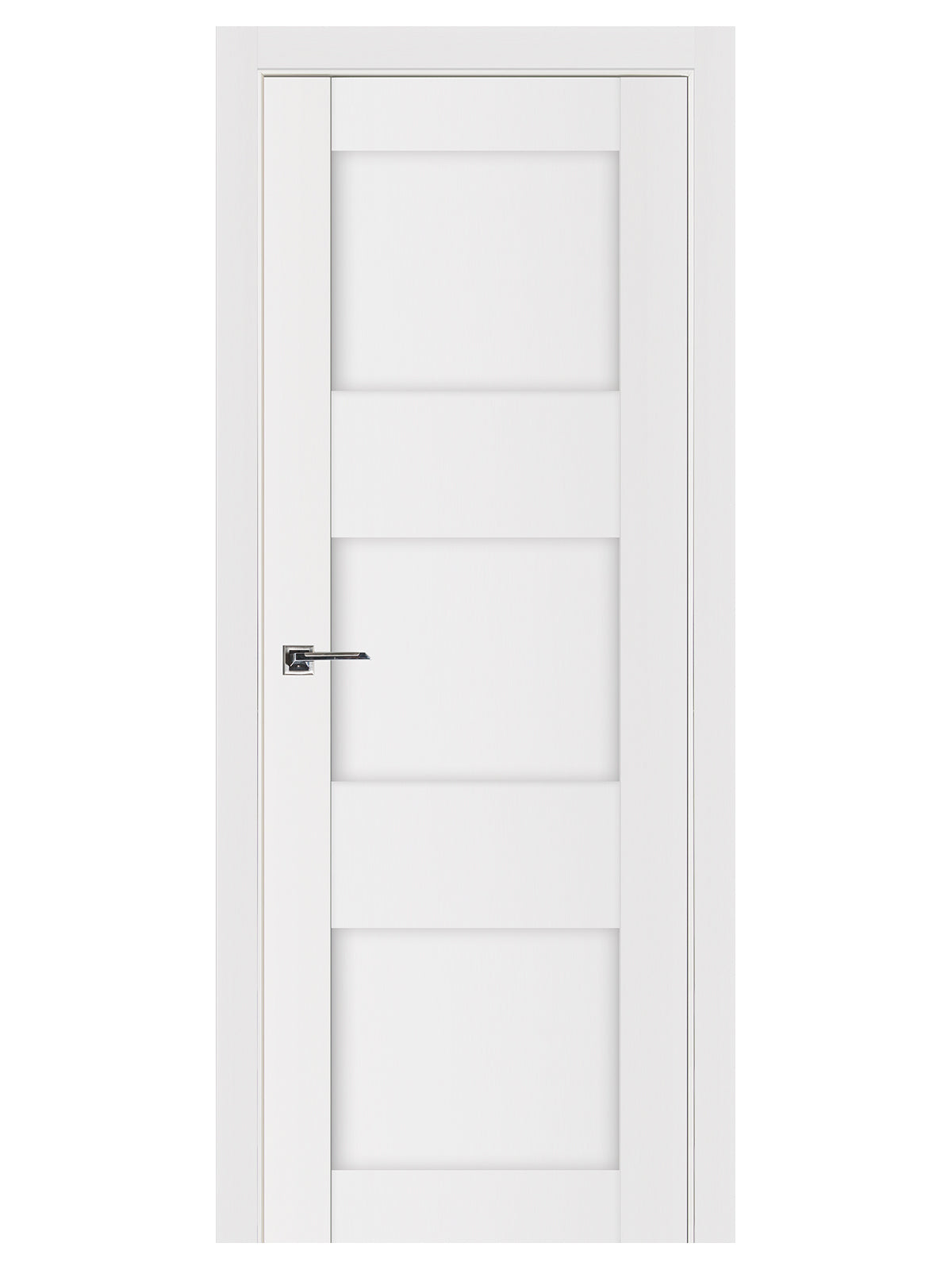 Nova Stile 044 Soft White Laminated Modern Pre-Hung Door - Doors and Beyond