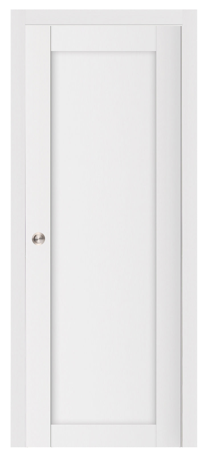 Nova Stile 054 Soft White Laminated Modern Pocket Door - Doors and Beyond