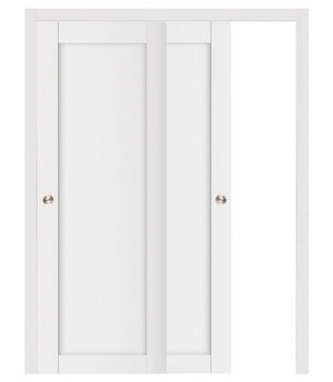 Nova Stile 054 Soft White Laminated Modern Bypass Door - Doors and Beyond