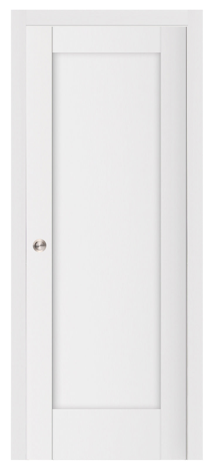 Nova Stile 059 Soft White Laminated Modern Pocket Door - Doors and Beyond