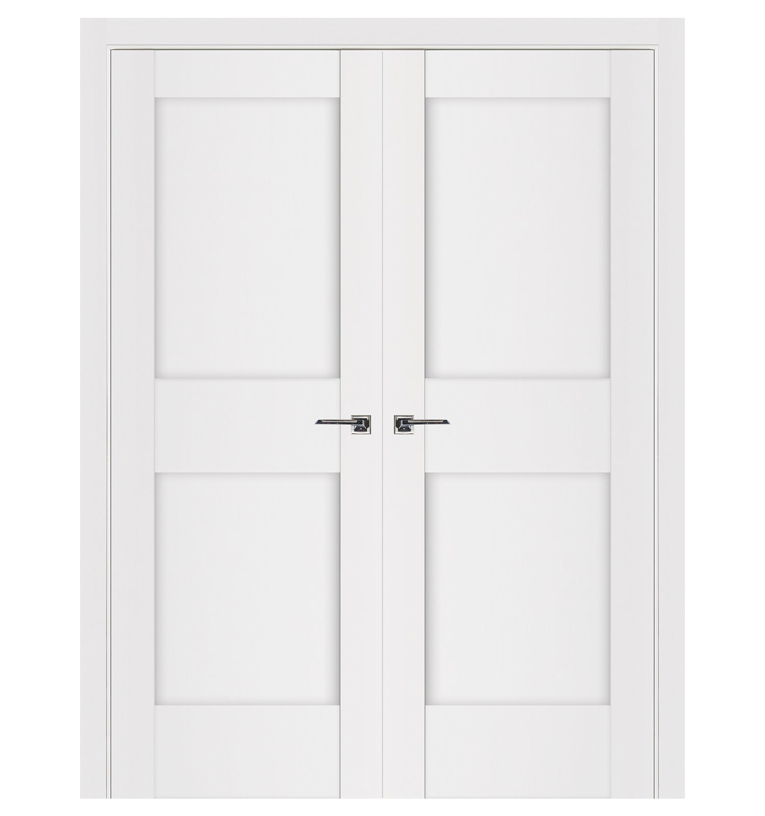 Nova Stile 023 Soft White Laminated Modern Double Pre-Hung Door