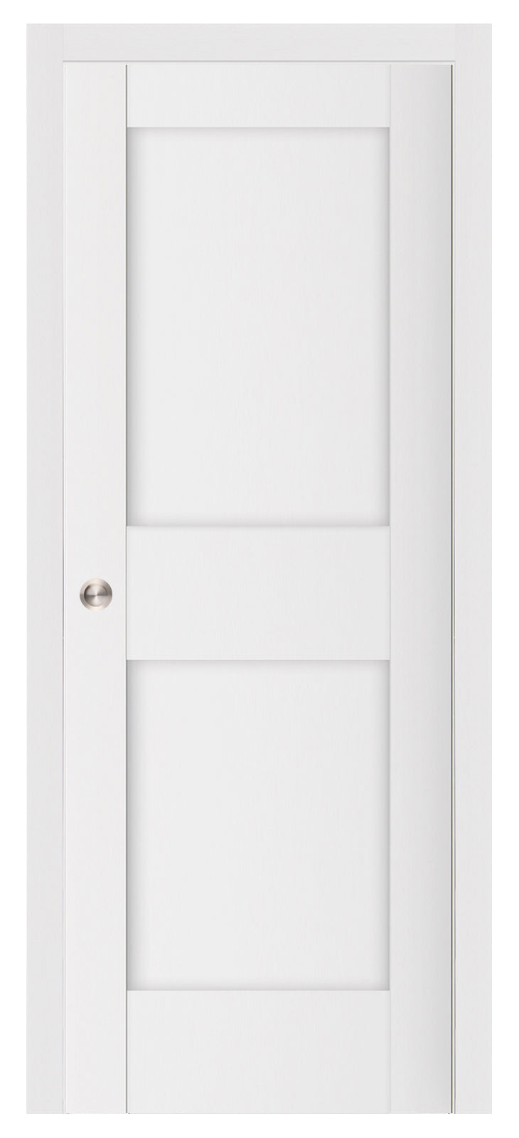 Nova Stile 023 Soft White Laminated Modern Pocket Door - Doors and Beyond