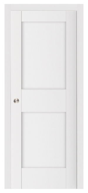 Nova Stile 023 Soft White Laminated Modern Pocket Door - Doors and Beyond
