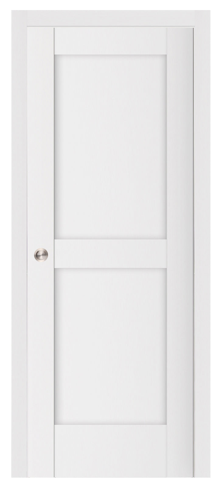 Nova Stile 024 Soft White Laminated Modern Pocket Door - Doors and Beyond