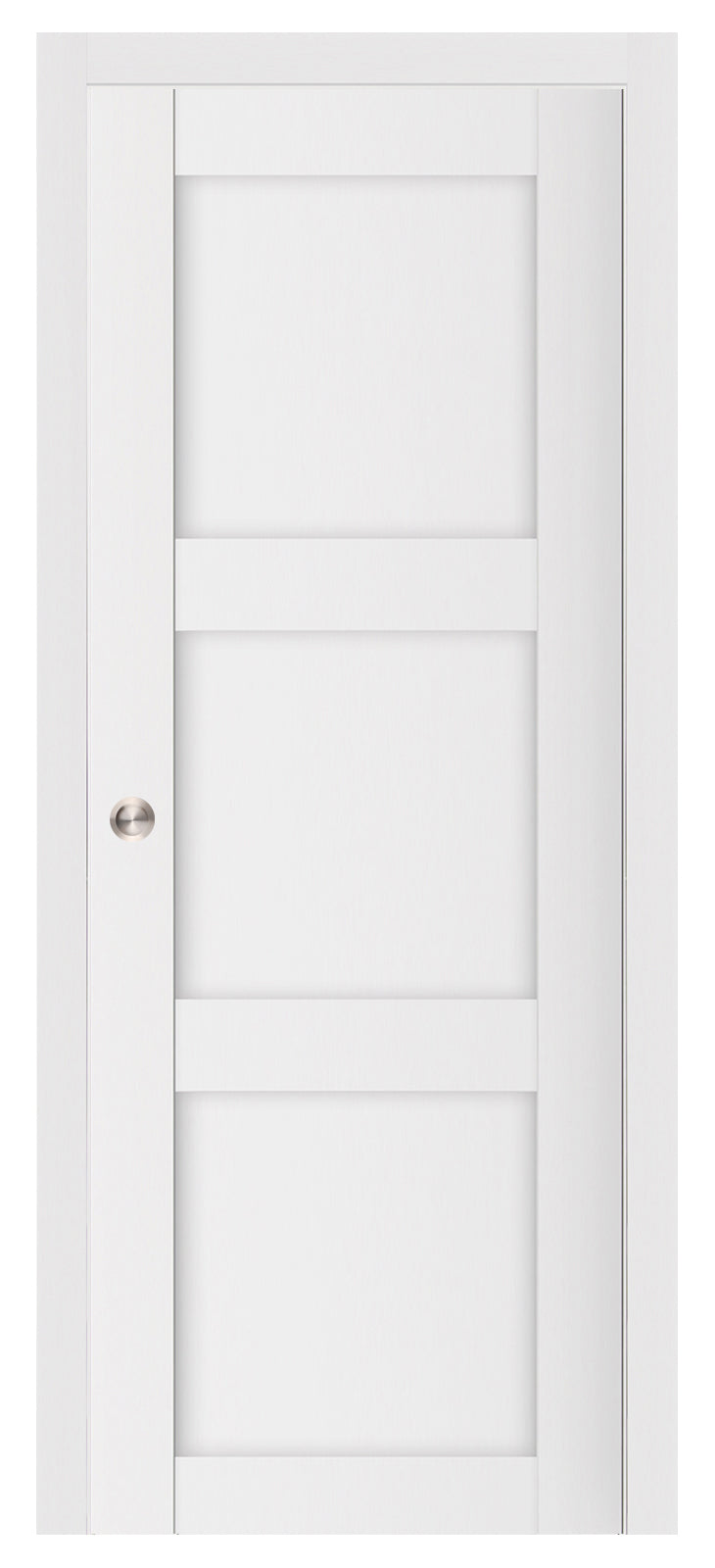 Nova Stile 025 Soft White Laminated Modern Pocket Door - Doors and Beyond