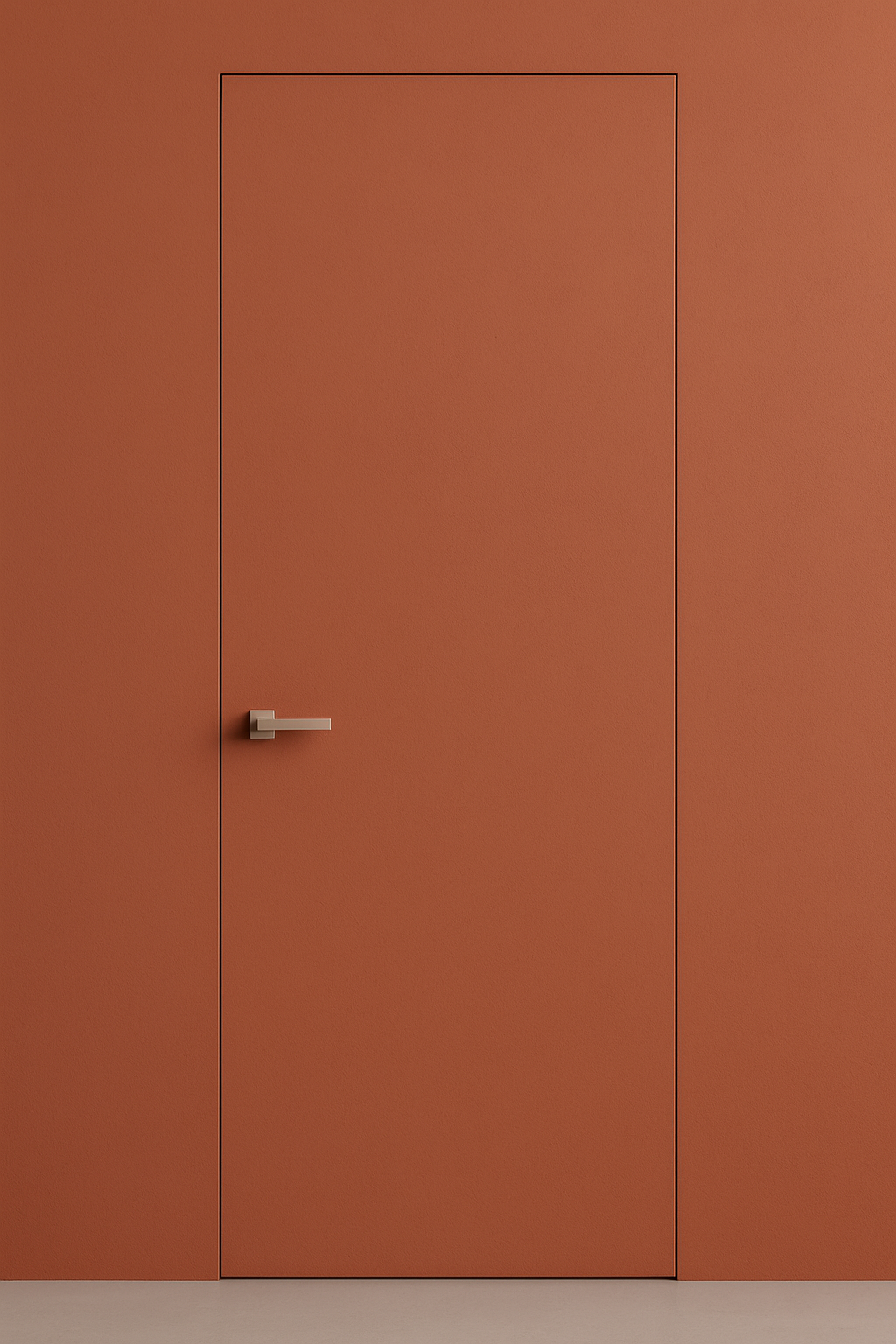 Primed Solid Frameless Door Example For Painting Terracotta - Doors and Beyond