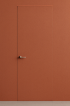 Primed Solid Frameless Door Example For Painting Terracotta - Doors and Beyond