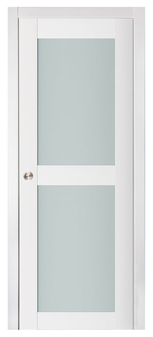 Nova Triplex 020 Soft White Laminated Modern Pocket Door - Doors and Beyond