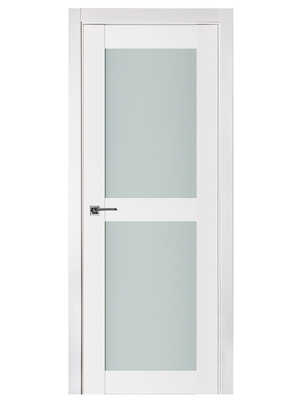Nova Triplex 020 Soft White Laminated Modern Pre-Hung Door - Doors and Beyond