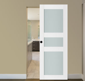 Nova Triplex 029 Soft White Laminated Modern Magic Door - Doors and Beyond