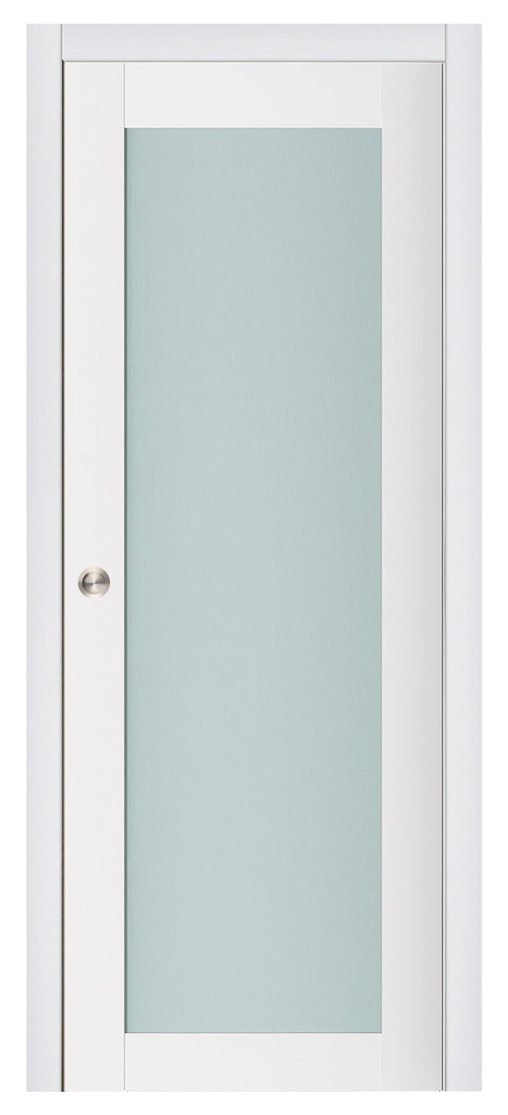 Nova Triplex 054 Soft White Laminated Modern Pocket Door - Doors and Beyond