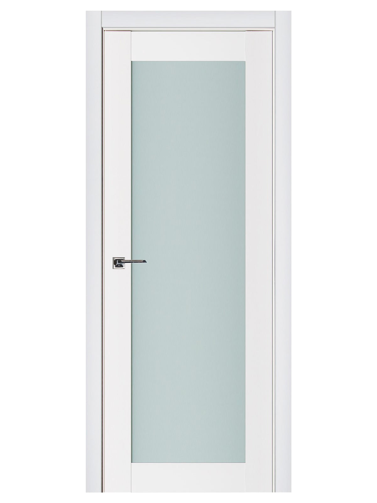 Nova Triplex 054 Soft White Laminated Modern Pre-Hung Door - Doors and Beyond