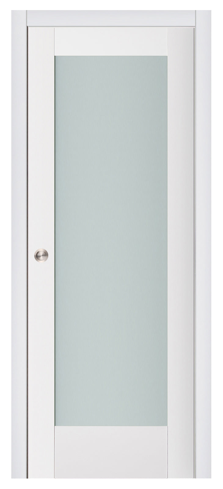 Nova Triplex 056 Soft White Laminated Modern Pocket Door - Doors and Beyond