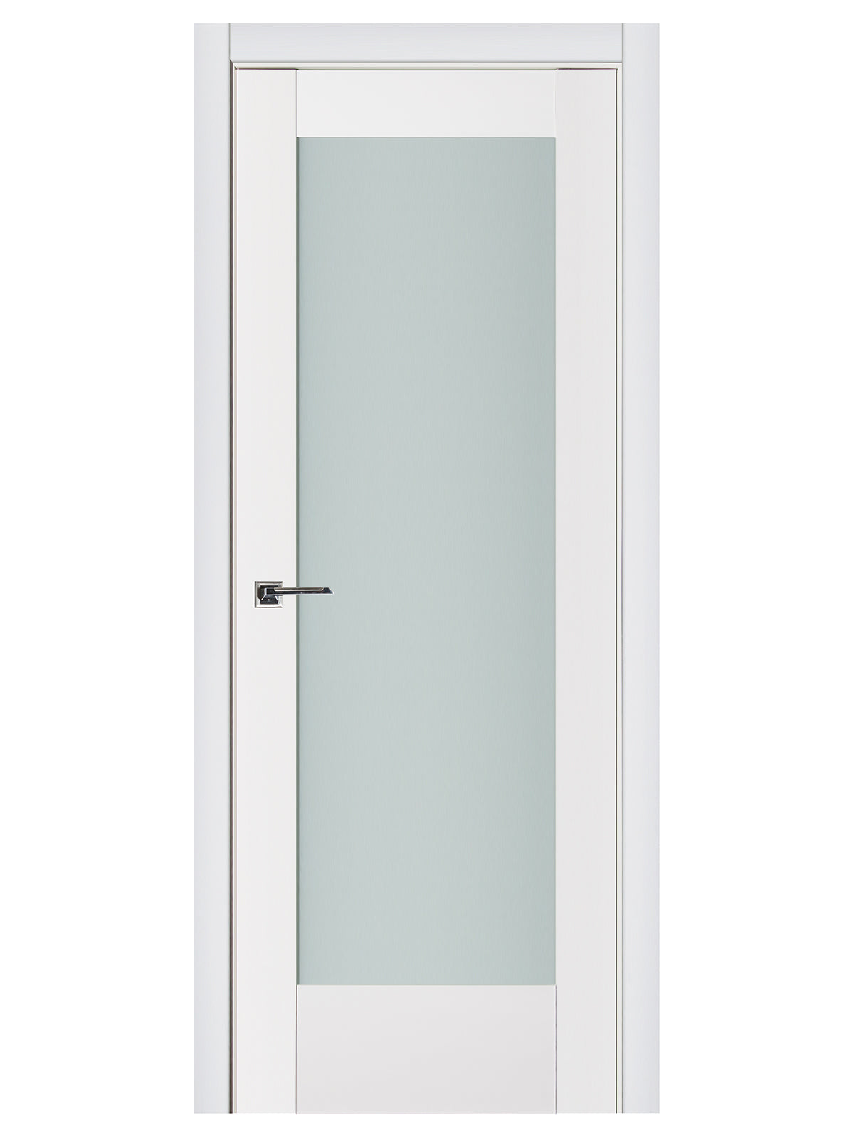 Nova Triplex 056 Soft White Laminated Modern Pre-Hung Door - Doors and Beyond