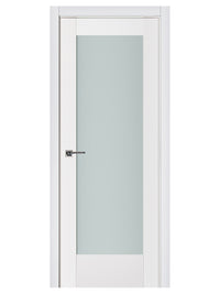 Nova Triplex 056 Soft White Laminated Modern Pre-Hung Door - Doors and Beyond