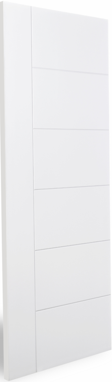 Nova Groove Soft White Laminated Modern Door Slab