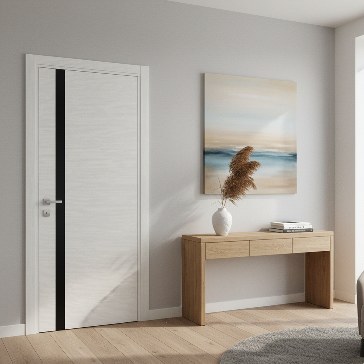 Nova 1G Braga Bianco Matrix CPL Modern Single Pre-hung Door - Doors and Beyond