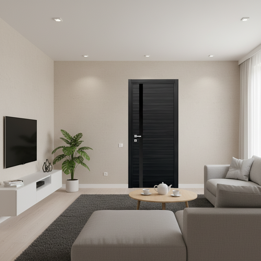 Nova 1G Braga Blu Matrix CPL Modern Single Pre-hung Door - Doors and Beyond