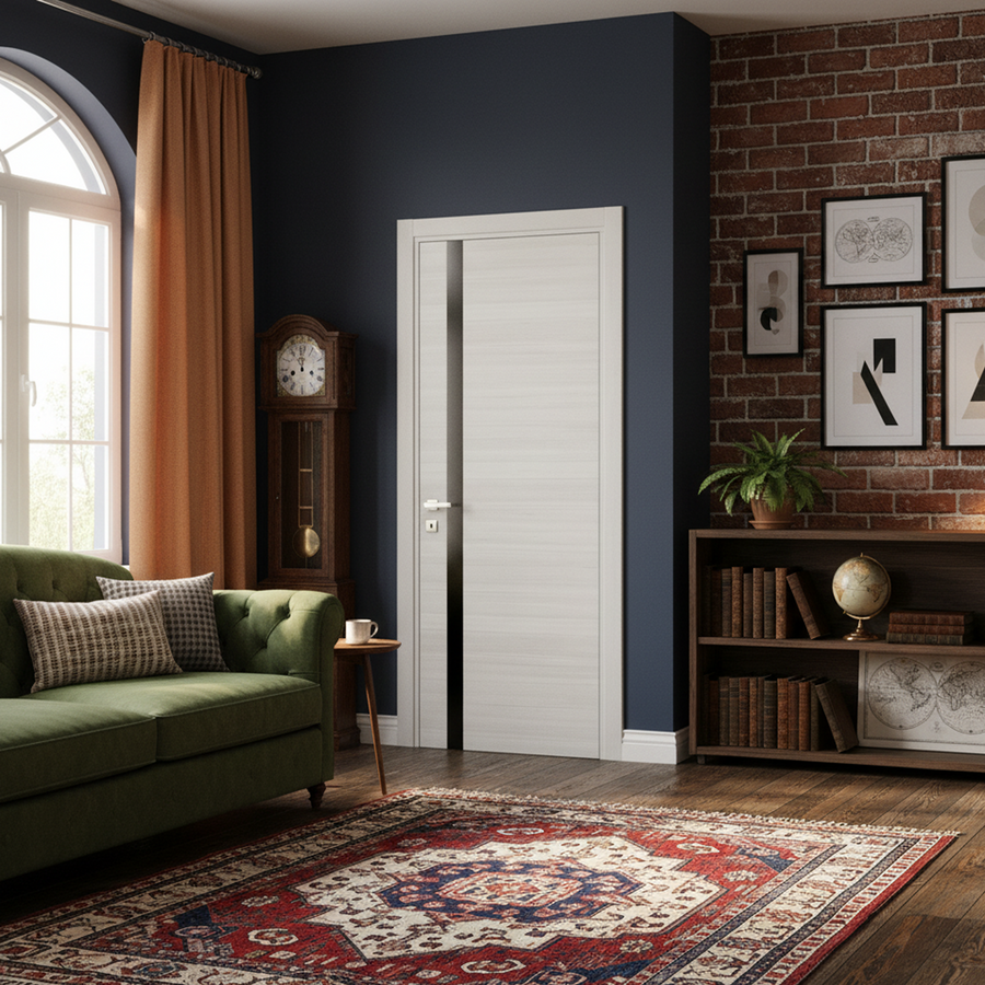 Nova 1G Braga Crema Matrix CPL Modern Single Pre-hung Door - Doors and Beyond
