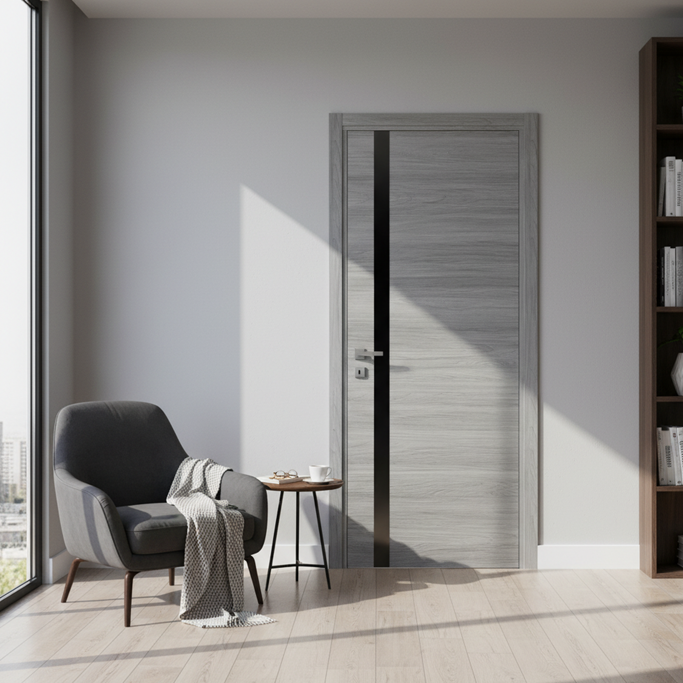 Nova 1G Braga Olmo Matrix CPL Modern Single Pre-hung Door - Doors and Beyond