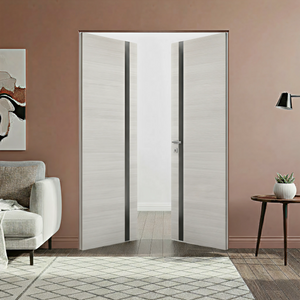 Braga 1G Crema Matrix CPL Frameless Modern Double Door - Doors and Beyond