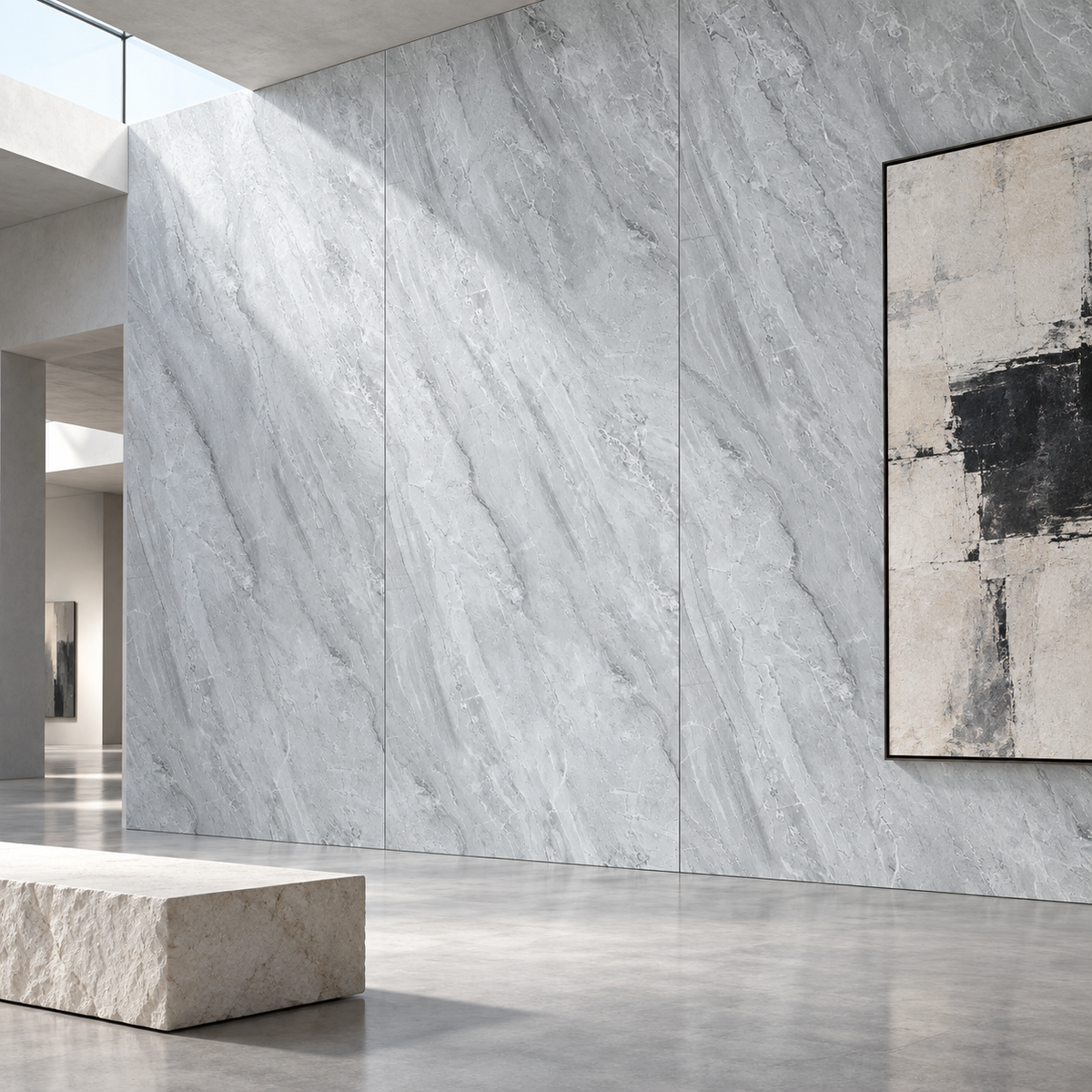 VILO Wall SPC Smoky ash embossed matt 47 1/4" x 104 5/16" - Doors and Beyond
