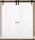 Nova 1 Panel Soft White Laminated Modern Double Barn Door