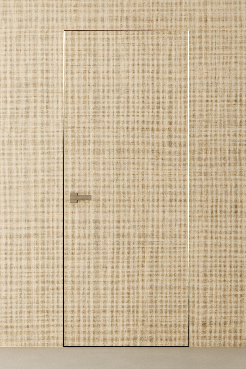 Primed Solid Frameless Door Example For Painting Woven Wallpaper - Doors and Beyond