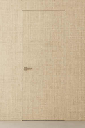 Primed Solid Frameless Door Example For Painting Woven Wallpaper - Doors and Beyond