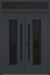 Nova Inox S1 Modern Exterior Double Door 72x80 with Transom - Unit 74x95 1/2 Black Stainless Steel - Gray
