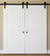 Nova 2 Panel Arch Soft White Laminated Modern Double Barn Door