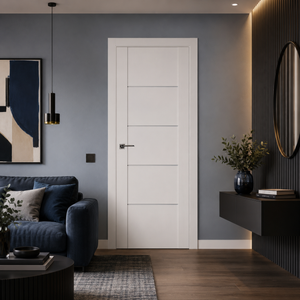 Nova Stile 007 Soft White Laminated Modern Pre-Hung Door - Doors and Beyond